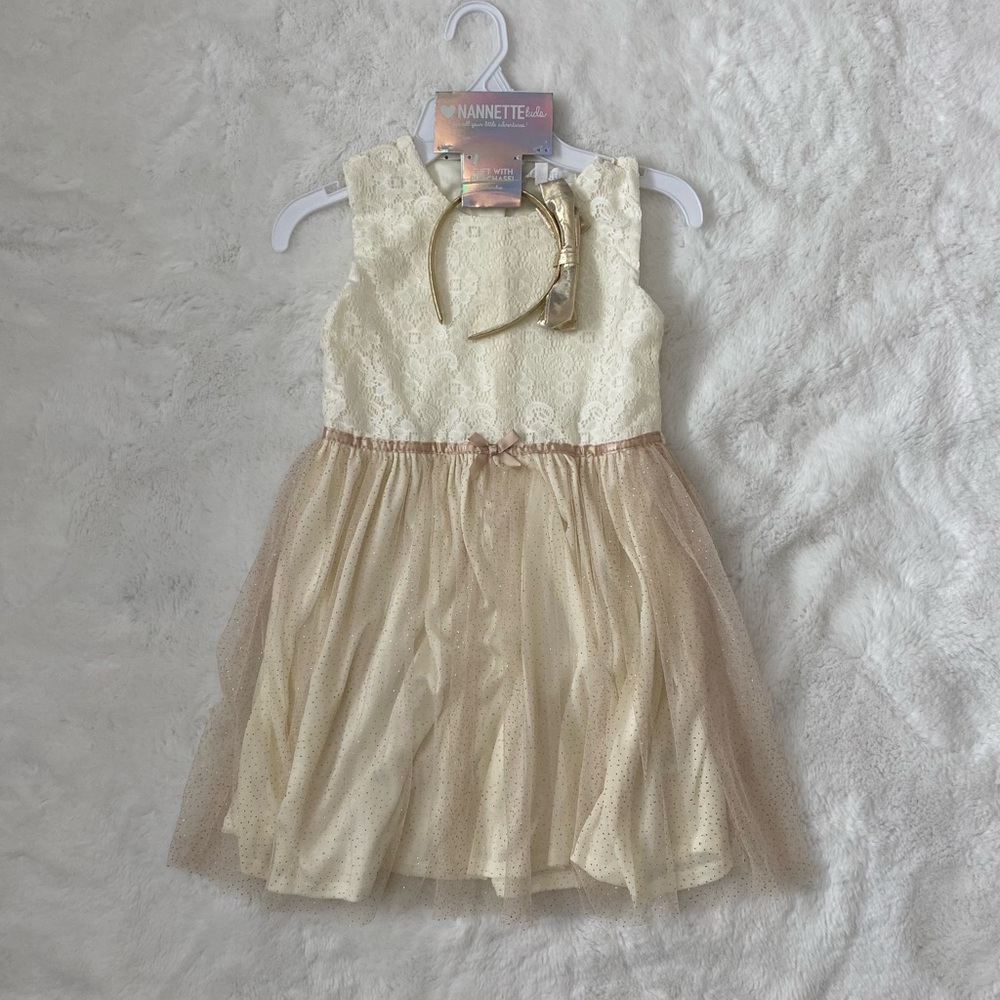 Nannette kids tulle mesh lace dress